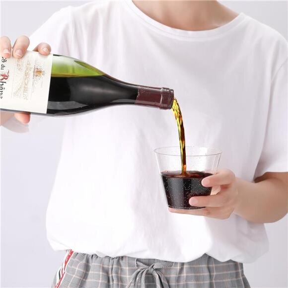 200 Pack 9 oz Glitter Plastic Cups, Disposable Gold Cups, Clear Plastic Tumblers - Picture 3 of 6